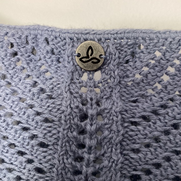 🛍️ DONATED prAna | Getup Pullover Sweater 3/4 sleeve blue open knit sm - Picture 6 of 10